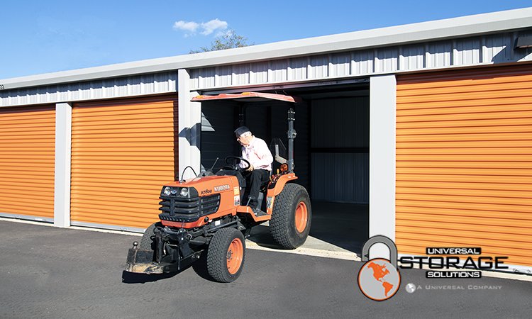 Storage for tractor and lawn equipment